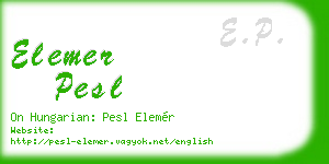 elemer pesl business card